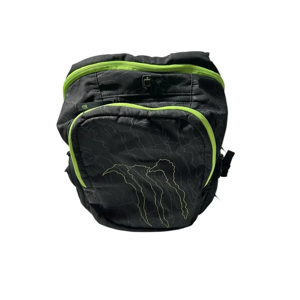 Monster Energy Black Promo Backpack Laptop Padded Pockets Zippers Large Logo